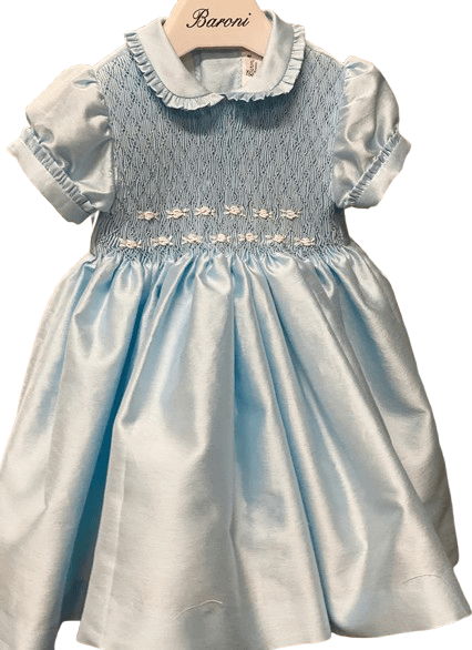 Abito per bambina Baroni azzurro con fiocco sul retro - Rubino Kids