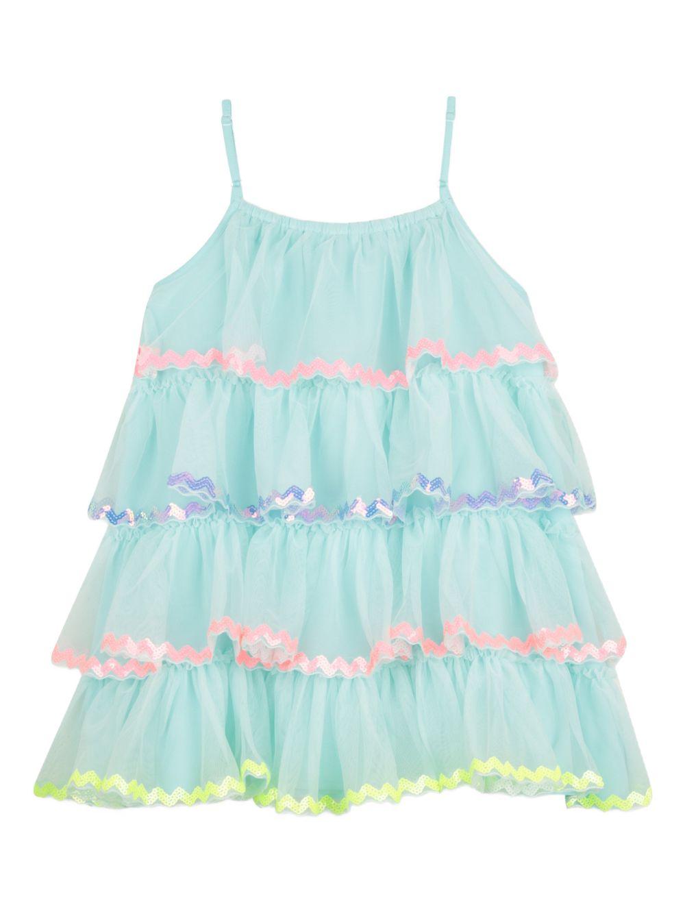 Abito per bambina Billieblush azzurro con design a balze - Rubino Kids