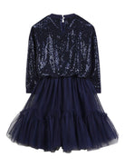 Abito per bambina Billieblush blu in tulle con paillettes - Rubino Kids