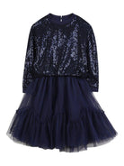 Abito per bambina Billieblush blu in tulle con paillettes - Rubino Kids