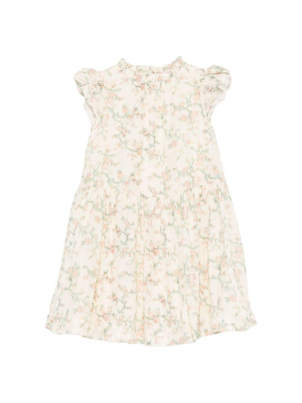 Abito per bambina Bonpoint bianco con stampa floreale all - over - Rubino Kids