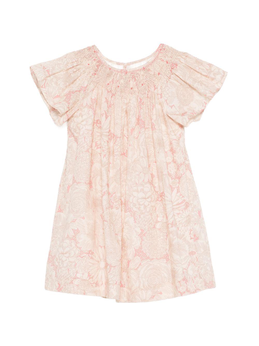 Abito per bambina Bonpoint rosa con stampa grafica floreale - Rubino Kids