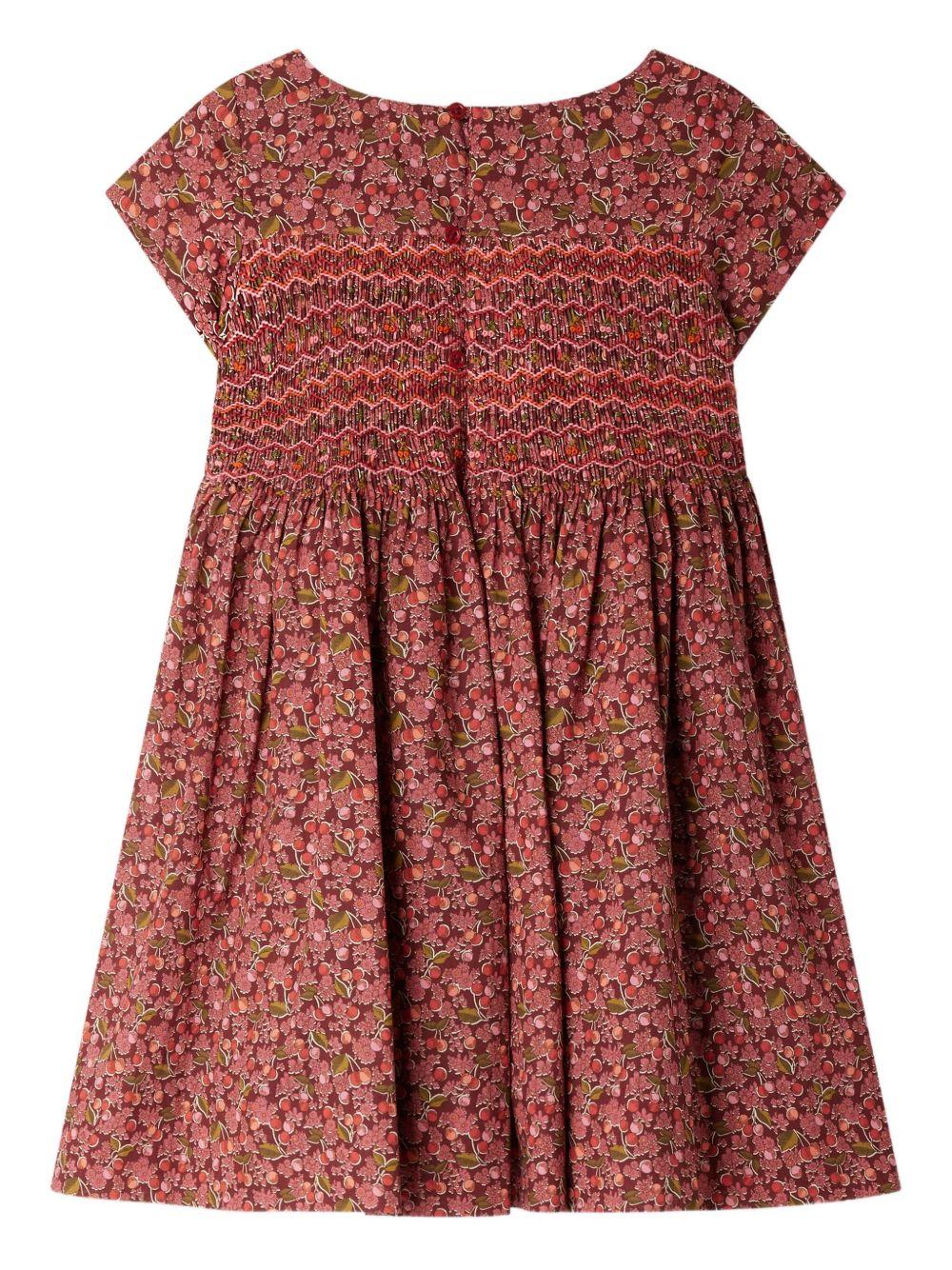 Abito per bambina Bonpoint rosso con stampa a fiori e ciliegie - Rubino Kids