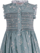 Abito per bambina Bonpoint verde con corpetto arricciato - Rubino Kids