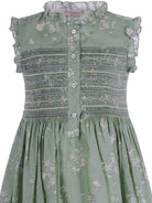 Abito per bambina Bonpoint verde con corpetto arricciato - Rubino Kids