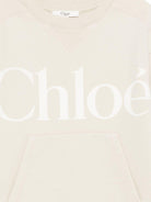 Abito per bambina Chloé Kids beige con logo sul davanti - Rubino Kids