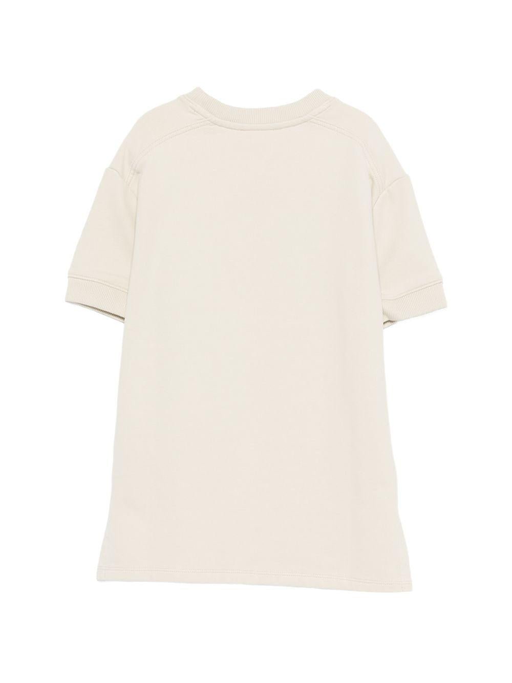 Abito per bambina Chloé Kids beige con logo sul davanti - Rubino Kids