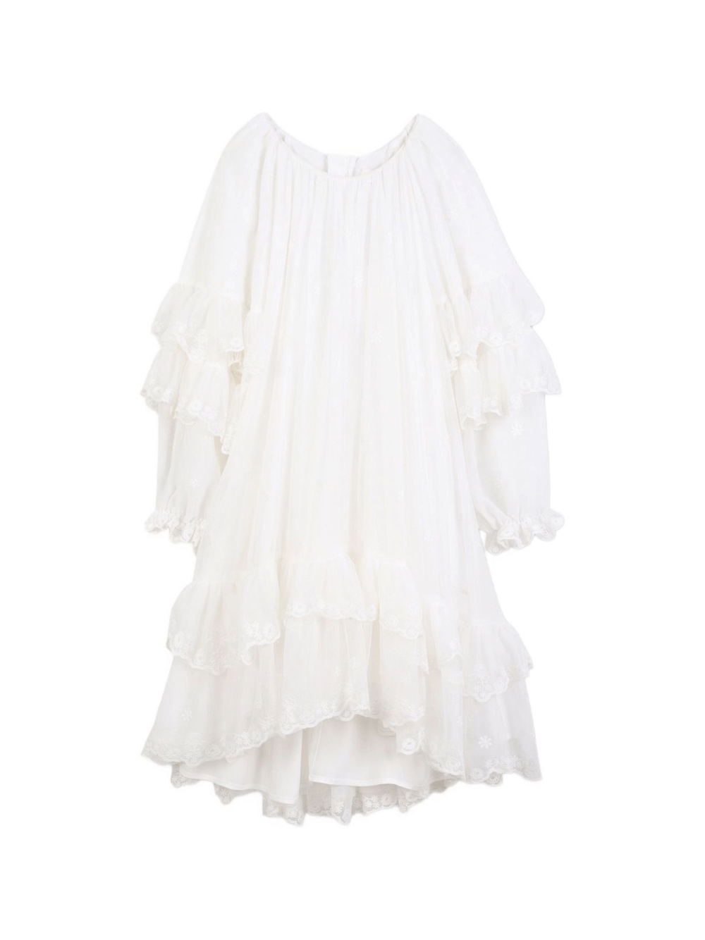 Abito per bambina Chloé Kids bianco con ruches - Rubino Kids