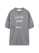 Abito per bambina Chloé Kids grigio con logo sul davanti - Rubino Kids