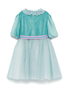 Abito per bambina Colorichiari azzurro a fiori con dettagli glitter - Rubino Kids