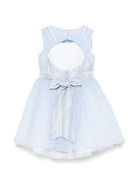 Abito per bambina Colorichiari azzurro con applicazione a fiori - Rubino Kids