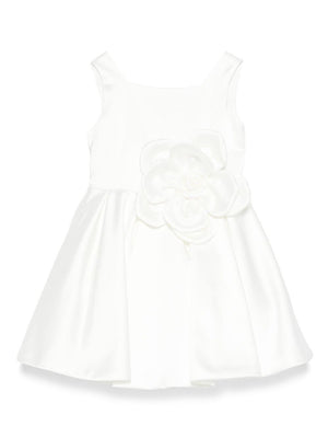Abito per bambina Colorichiari bianco con applicazione a fiori