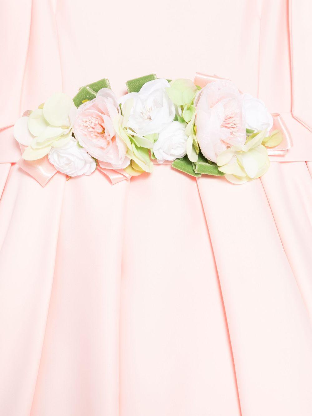 Abito per bambina Colorichiari rosa con applicazione a fiori - Rubino Kids