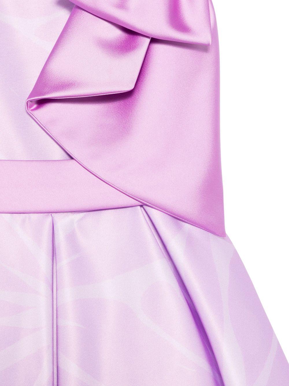 Abito per bambina Colorichiari viola con stampa grafica e dettaglio fiocco oversize - Rubino Kids