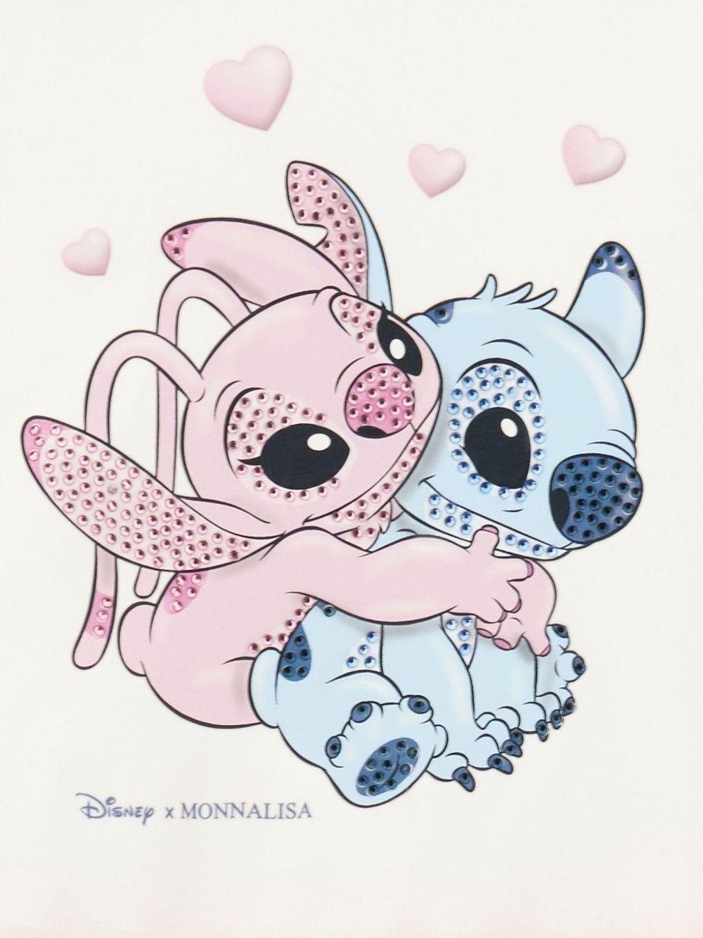 Abito per bambina Disney x Monnalisa bianco con gonna in tulle linea Stitch - Rubino Kids