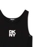 Abito per bambina DKNY Kids nero con logo sul davanti - Rubino Kids