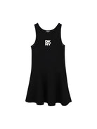 Abito per bambina DKNY Kids nero con logo sul davanti - Rubino Kids