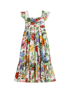 Abito per bambina Dolce & Gabbana Kids bianco con stampa a fiori - Rubino Kids