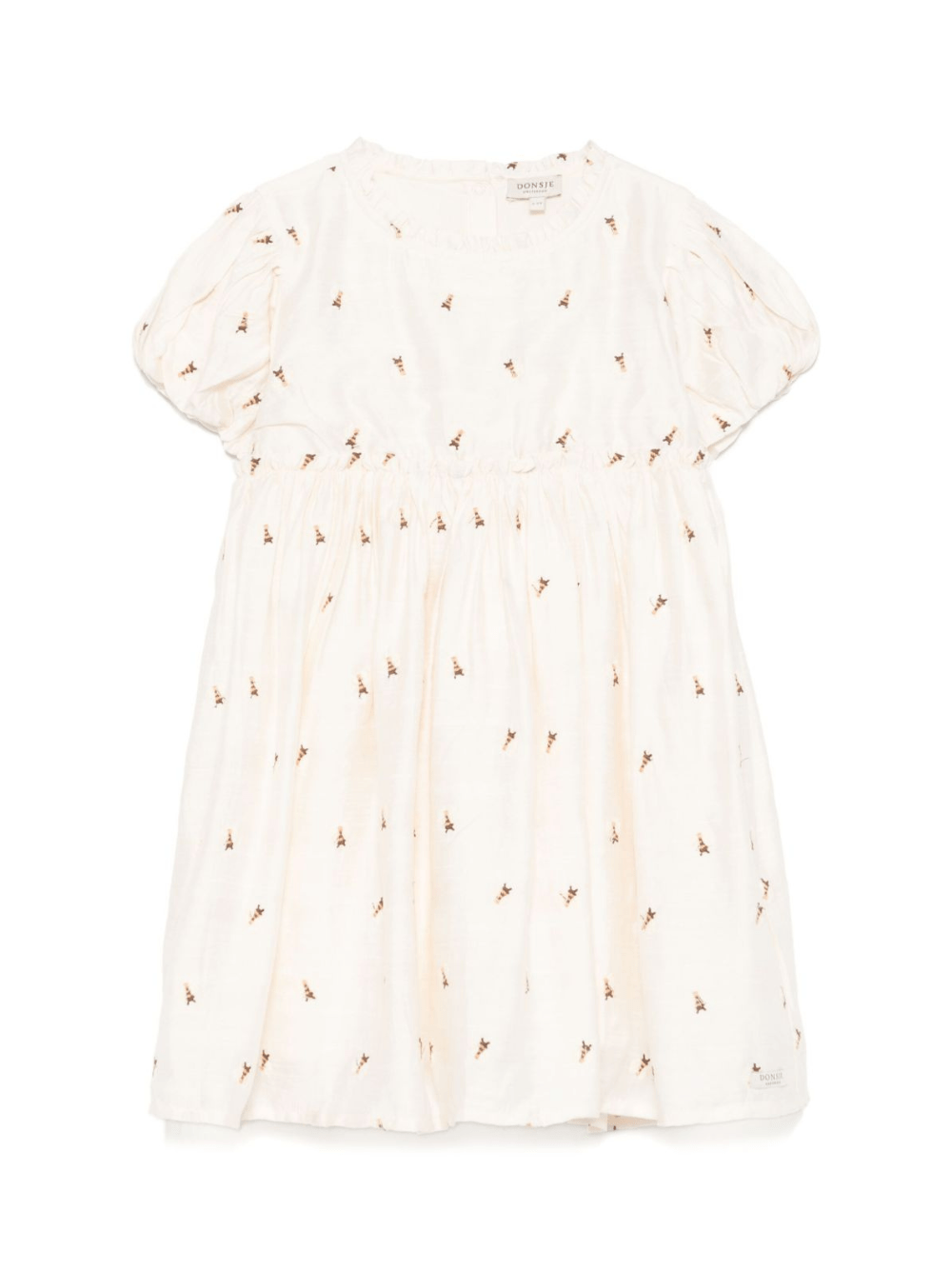 Abito per bambina Donsje Clarize beige con rifiniture con ruches - Rubino Kids