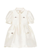 Abito per bambina Elie Saab bianco con colletto classico - Rubino Kids