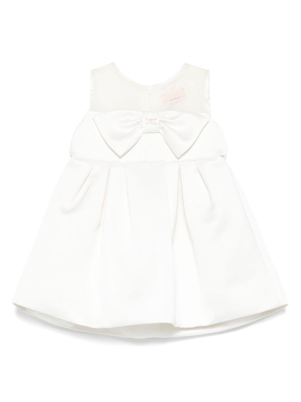 Abito per bambina Elisabetta Franchi La Mia Bambina bianco in raso - Rubino Kids