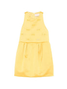Abito per bambina Elisabetta Franchi La Mia Bambina giallo con decorazione logo - Rubino Kids
