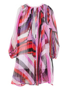 Abito per bambina Emilio Pucci Junior rosa con stampa astratta - Rubino Kids