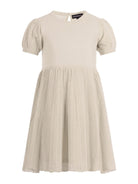 Abito per bambina Emporio Armani Kids beige con maniche a sbuffo - Rubino Kids