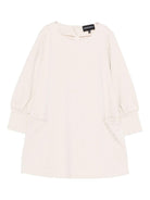 Abito per bambina Emporio Armani Kids beige con maniche a sbuffo - Rubino Kids