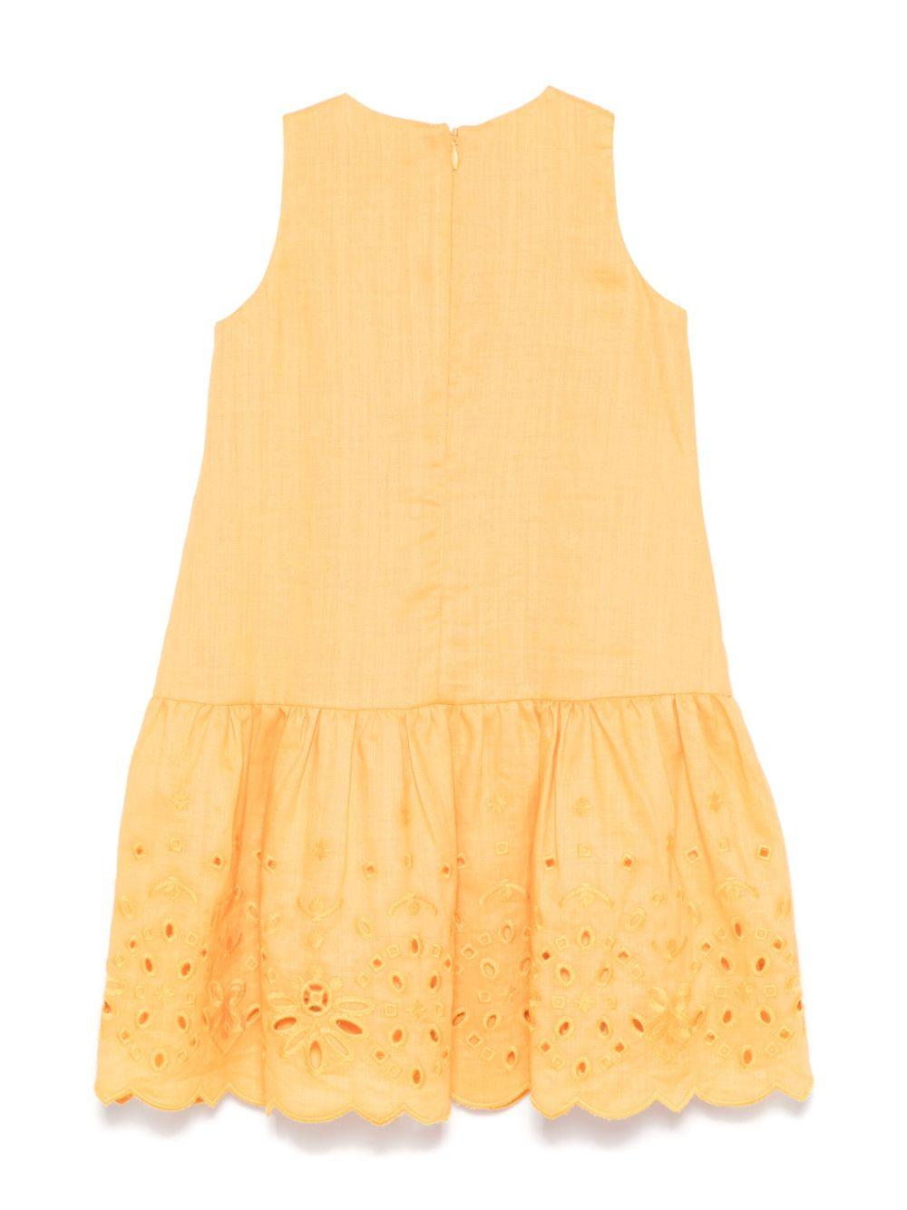 Abito per bambina Ermanno Scervino Junior giallo in pizzo sangallo - Rubino Kids