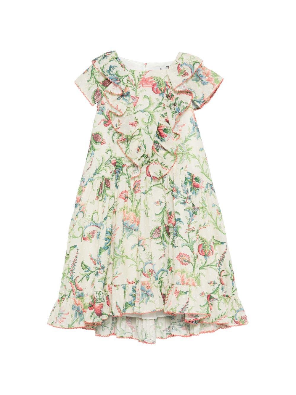 Abito per bambina Etro Kids beige con stampa floreale - Rubino Kids