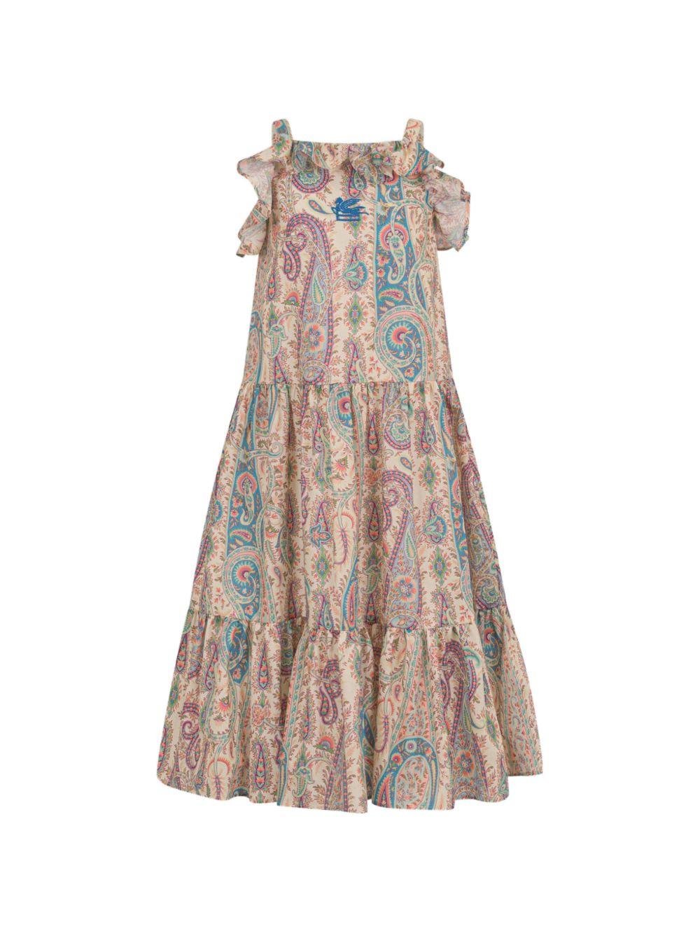 Abito per bambina ETRO KIDS multicolore con ruches e stampa paisley - Rubino Kids