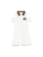 Abito per bambina Fendi Kids bianco con colletto a contrasto - Rubino Kids