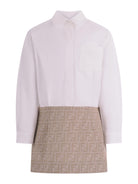 Abito per bambina Fendi Kids multicolore con gonna in tessuto jacquard - Rubino Kids