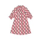 Abito per bambina Fendi Kids rosa con stampa logo FF all - over - Rubino Kids