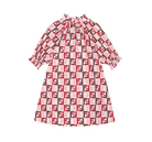 Abito per bambina Fendi Kids rosa con stampa logo FF all - over - Rubino Kids