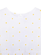 Abito per bambina Il Gufo bianco con ricamo a fiori e chiusura con nodo - Rubino Kids