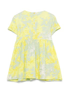 Abito per bambina Il Gufo giallo a fiori con due tasche laterali applicate - Rubino Kids