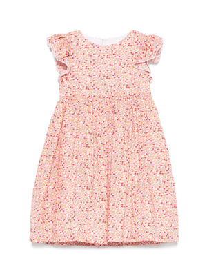 Pink Il Gufo dress for girls with ruffled details