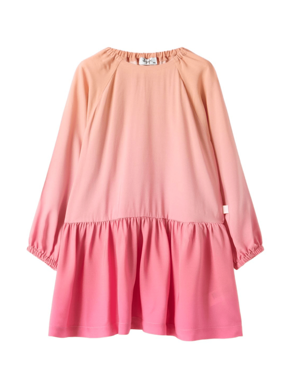 Abito per bambina Il Gufo rosa con effetto sfumato con ruches - Rubino Kids