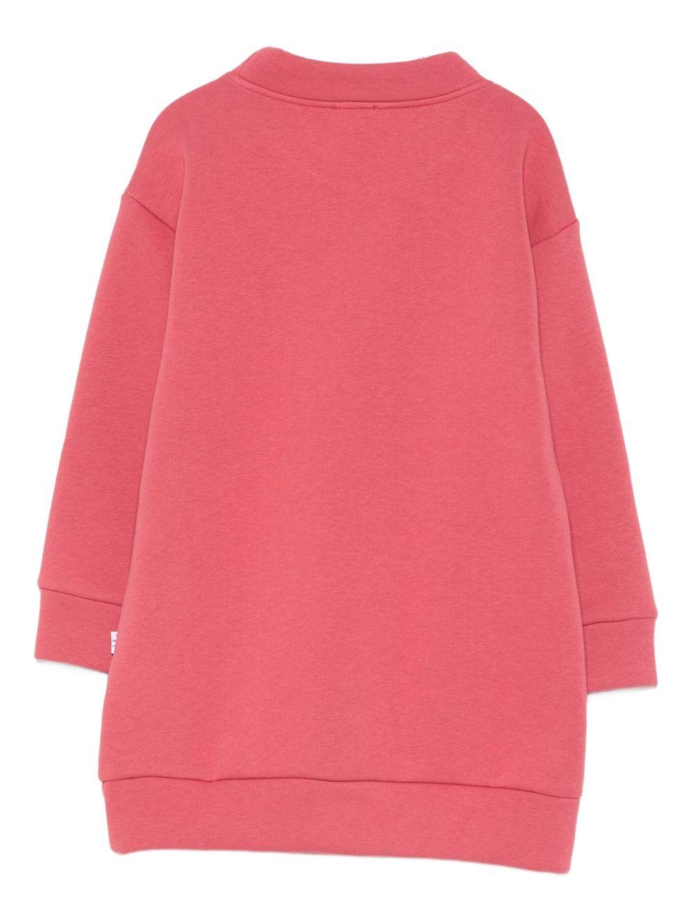 Abito per bambina Il Gufo rosa con ricamo a forma di gatto - Rubino Kids