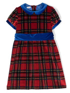 Abito per bambina Jesurum Baby rosso svasato con motivo a quadri tartan - Rubino Kids