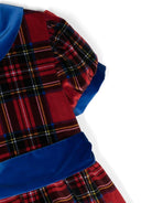 Abito per bambina Jesurum Baby rosso svasato con motivo a quadri tartan - Rubino Kids
