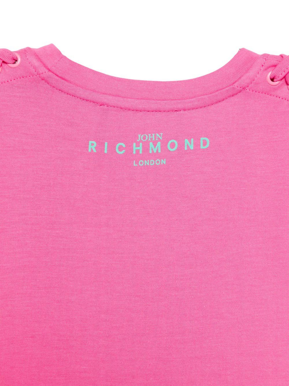 Abito per bambina John Richmond Junior fucsia con dettaglio con cinturino - Rubino Kids