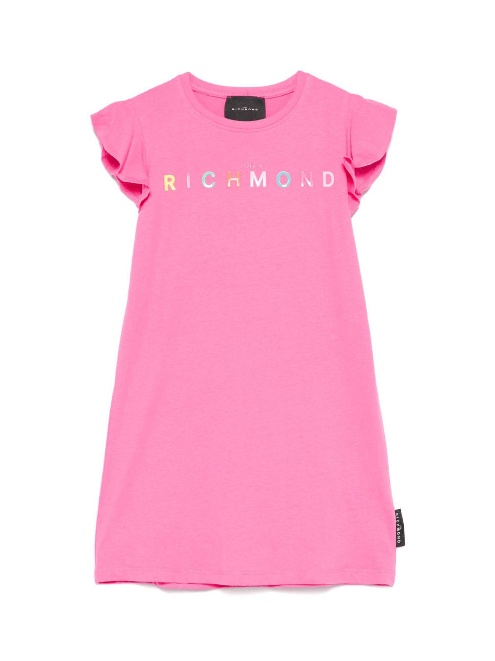Abito per bambina John Richmond Junior fucsia con logo gommato - Rubino Kids