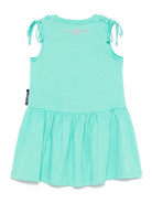 Abito per bambina John Richmond Junior verde acquamarina con dettaglio con cinturino - Rubino Kids