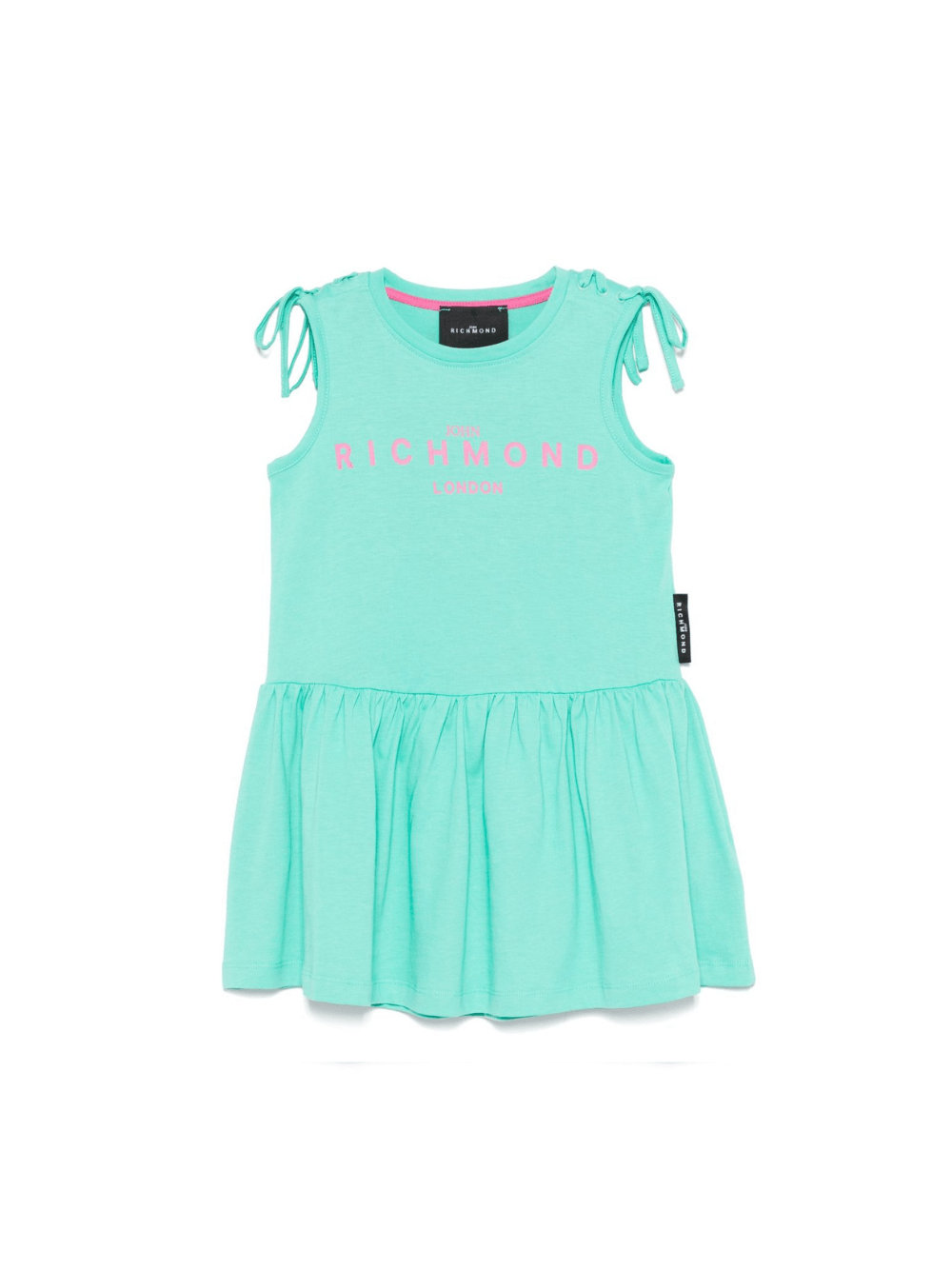 Abito per bambina John Richmond Junior verde acquamarina con dettaglio con cinturino - Rubino Kids