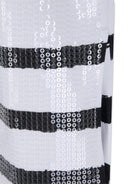 Abito per bambina Karl Lagerfeld Kids bianco e nero a righe con paillettes - Rubino Kids