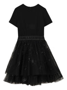 Abito per bambina karl Lagerfeld Kids nero con balze - Rubino Kids