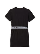Abito per bambina Karl Lagerfeld Kids nero con banda logo - Rubino Kids